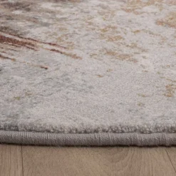Teppich Abstrakt Rund - Xavier Scratch Taupe Rot
