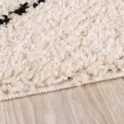 Teppich Hochflor - Grand Lines Creme Schwarz