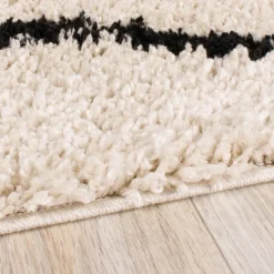 Teppich Hochflor - Grand Moves Creme Schwarz