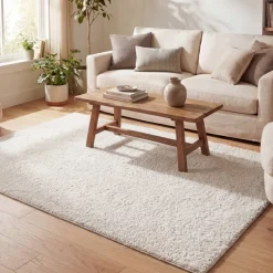 Teppich Hochflor - Lofty Creme Weiß