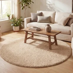 Teppich Hochflor Rund - Lofty Beige