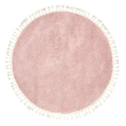Teppich Hochflor Rund - Lofty Fringe Rosa