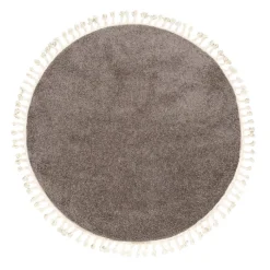 Teppich Hochflor Rund - Lofty Fringe Taupe
