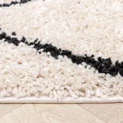 Teppich Hochflor - Sensa Double Creme Schwarz