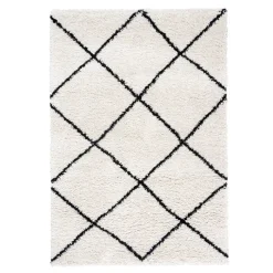 Teppich Hochflor - Sensa Lines Creme Schwarz