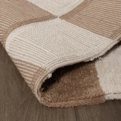 Teppich kariert - Blox beige weiß