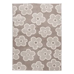 Teppich Kinderzimmer - Bowie Blume Taupe