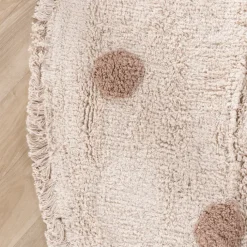 Teppich Kinderzimmer Rund - Lou Dots Taupe