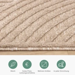 Teppich Modern - Nori Curves Taupe
