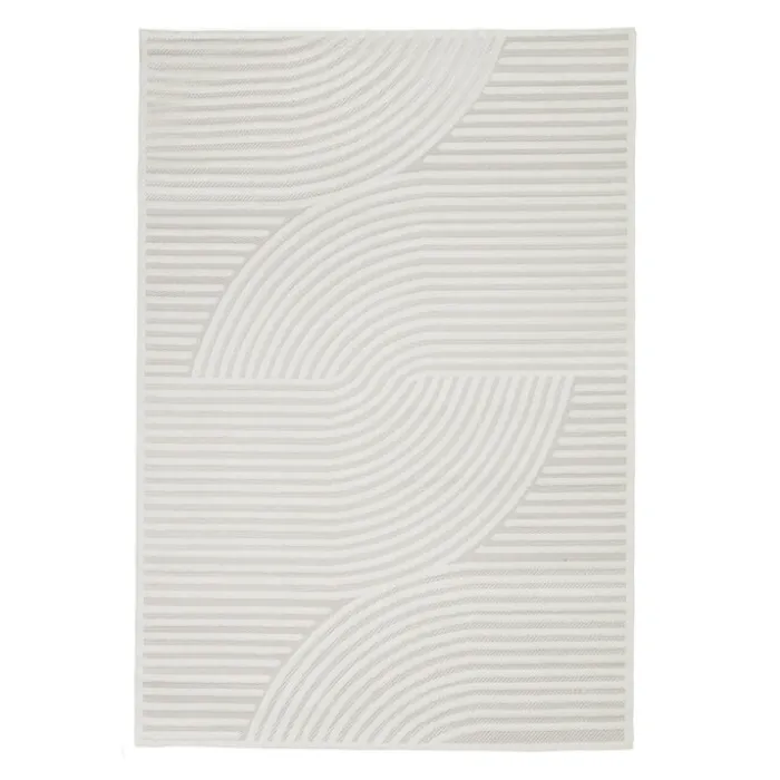 Teppich Modern - Nori Curves Weiß Taupe