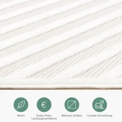 Teppich Modern - Nori Lines Weiß