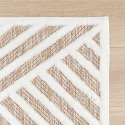 Teppich Modern - Nori Lines Weiß Taupe