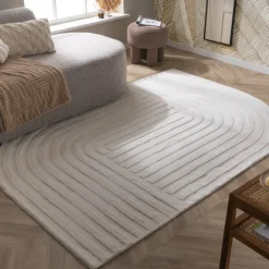 Teppich Organisch - Flowy Lines Creme