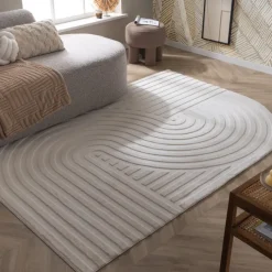 Teppich Organisch - Flowy Wavy Creme