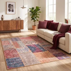 Teppich Patchwork - Moods Rot No.16