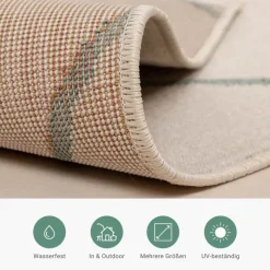 Teppich Skandinavisch - Odin Lines Creme Grün