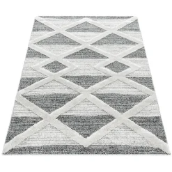 Teppich Skandinavisch - Pitea Lines Grau Creme