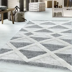 Teppich Skandinavisch - Pitea Lines Grau Creme