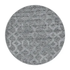 Teppich Skandinavisch Rund - Pitea Tile Grau