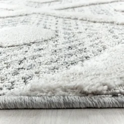 Teppich Skandinavisch Rund - Pitea Ethno Creme Grau