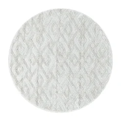 Teppich Skandinavisch Rund - Pitea Pattern Creme