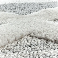 Teppich Skandinavisch Rund - Pitea Lines Grau Creme