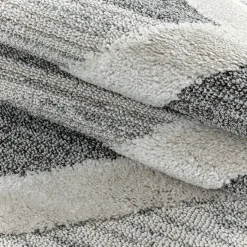 Teppich Skandinavisch Rund - Pitea Lines Grau Creme