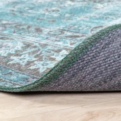 Teppich Vintage - Estate Medaillon Blau Grün