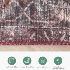 Teppich Vintage - Lugan Bordeaux Rot