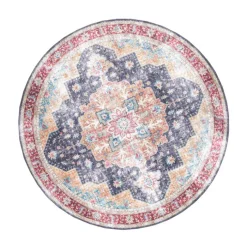 Teppich Vintage Rund - Azara Blau Rot