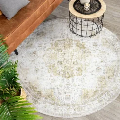Teppich Vintage Rund - Lago Grün Creme