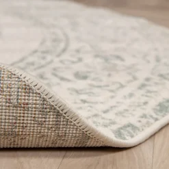 Teppich Vintage Rund - Spring Ethnic Creme Grün