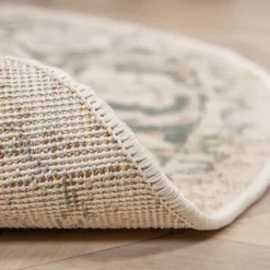 Teppich Vintage Rund - Spring Medaillon Creme Grün