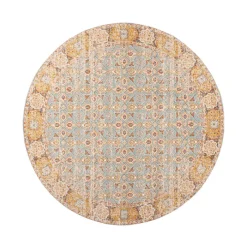 Teppich Vintage Rund - Thirza Oriental Hellblau Bunt