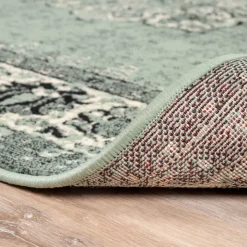 Teppich Vintage Rund - Wonder Grün Schwarz