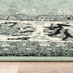 Teppich Vintage Rund - Wonder Grün Schwarz