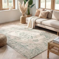 Teppich Vintage - Spring Ethnic Creme Grün