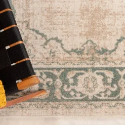 Teppich Vintage - Spring Medaillon Creme Grün