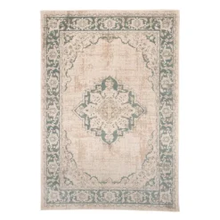 Teppich Vintage - Spring Medaillon Creme Grün