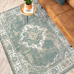 Teppich Vintage - Spring Medaillon Grün Creme