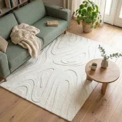 Teppich Wohnzimmer - Charm Shapes Weiß