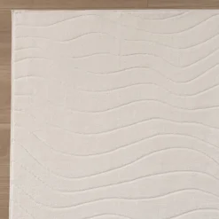 Teppich Wohnzimmer - Charm Waves Weiß
