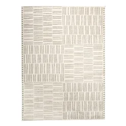 Teppich Wohnzimmer - Yune Lines Creme Grün