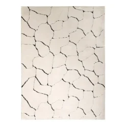 Teppich Wohnzimmer - Yune Stone Creme Schwarz