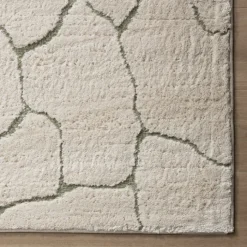 Teppich Wohnzimmer - Yune Stone Creme Grün