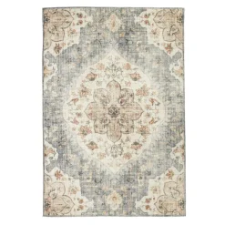 Vintage Gartenteppich - Santo Mandala Blau Grau