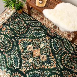 Vintage Gartenteppich - Santo Flora Dunkelgrün