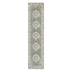 Vintage Läufer - Spring Medaillon Grün Creme