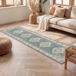 Vintage Läufer - Spring Medaillon Grün Creme