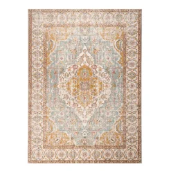 Vintage Teppich - Thirza Medaillon Hellblau Bunt
